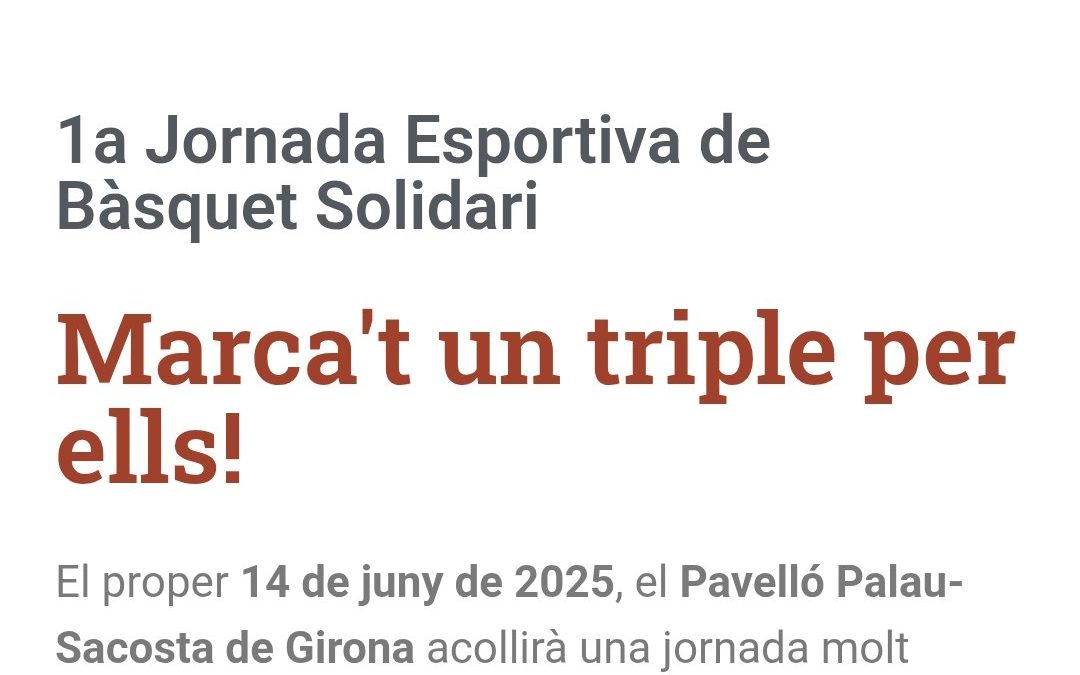 1ª JORNADA ESPORTIVA DE BÀSQUET SOLIDARI